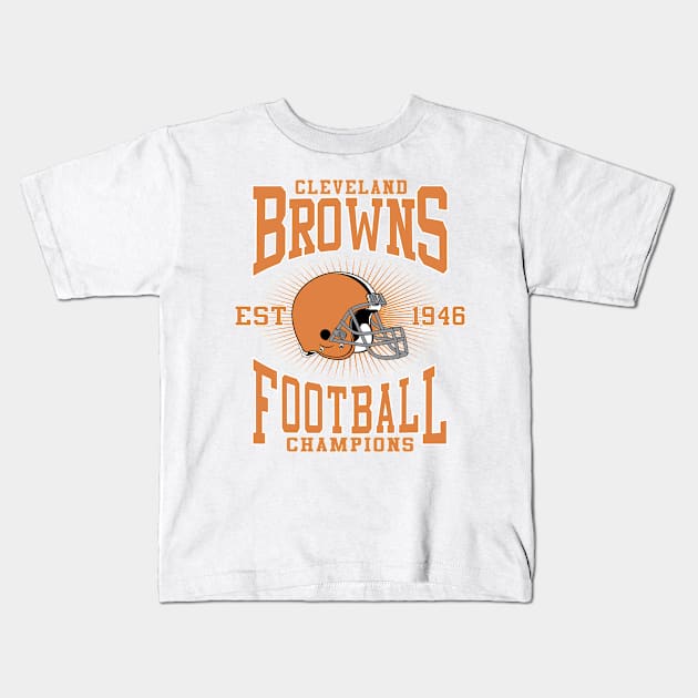 Cleveland Browns Football Champions Kids T-Shirt by genzzz72